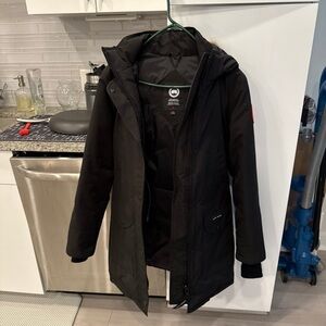 Black Hooded Winter Coat